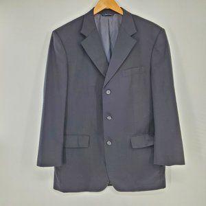Brooks Brothers Mens Wool Blue‎ Suit Blazer With Padded Shoulders Size 41